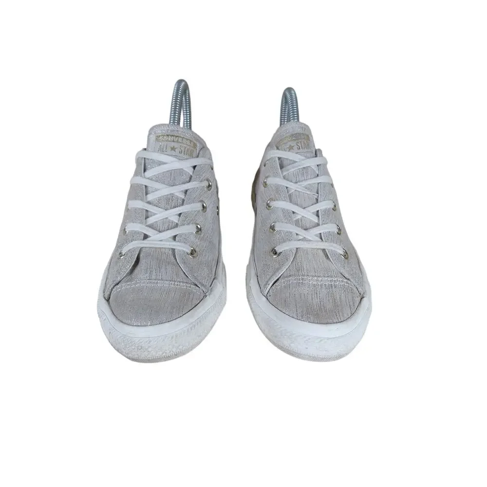 Converse All - CT Egret Low Top - Sneakers - Gray/Gold - Kids Little Girl's - 6
